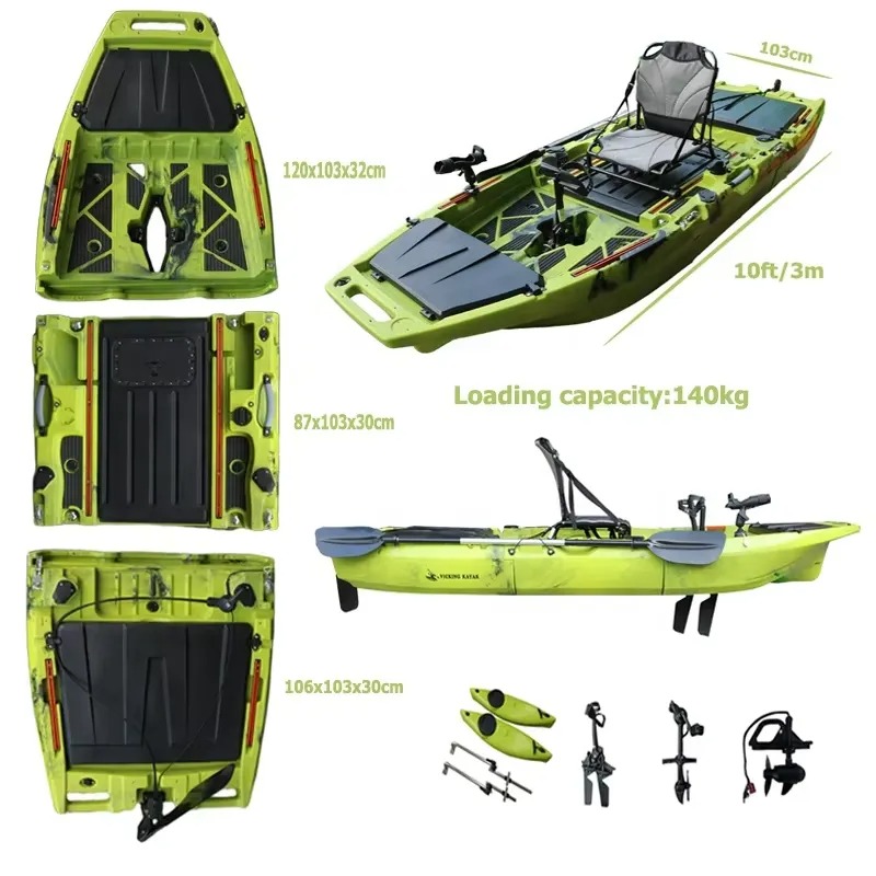 Kayak Modular de 10 pies con P - Fishing Kayak Pedal Drive reseña y precio