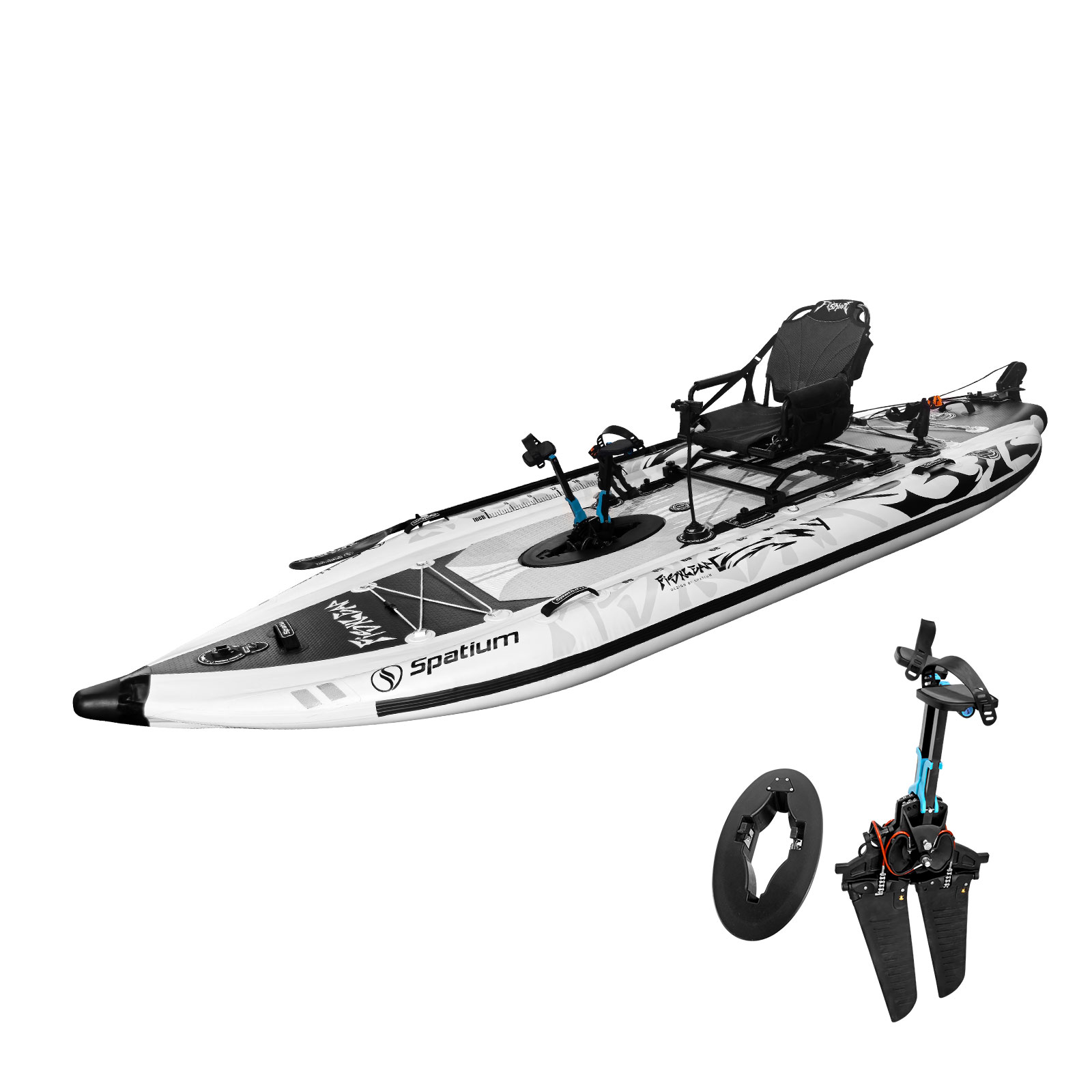Kayak Inflable Spatium de 11.5 - Fishing Kayak Pedal Drive reseña y precio